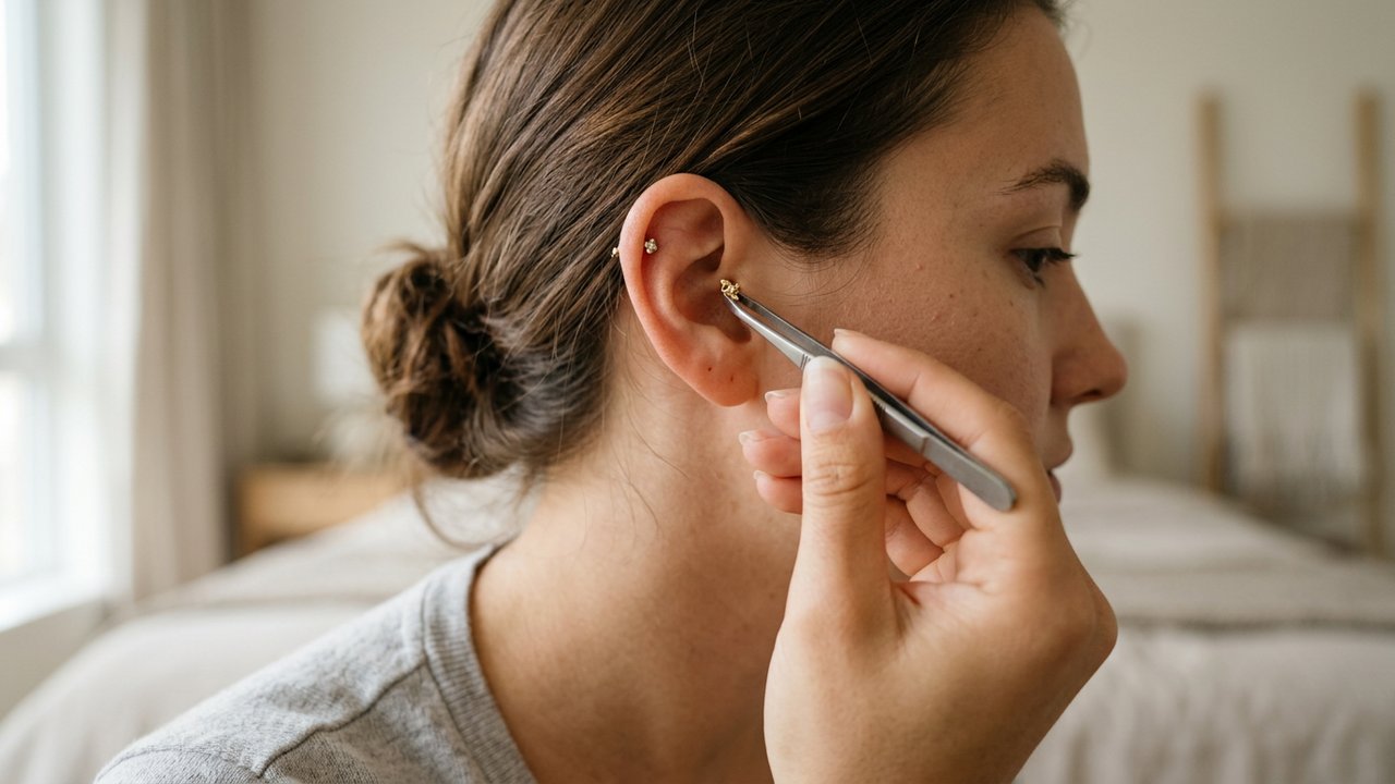 Retrait d'un piercing helix avec les bons outils