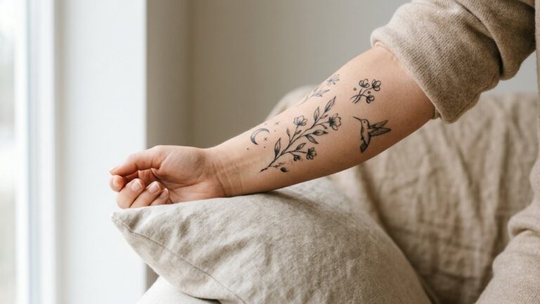 Tatouages temporaires faits maison sur la peau avec eye-liner