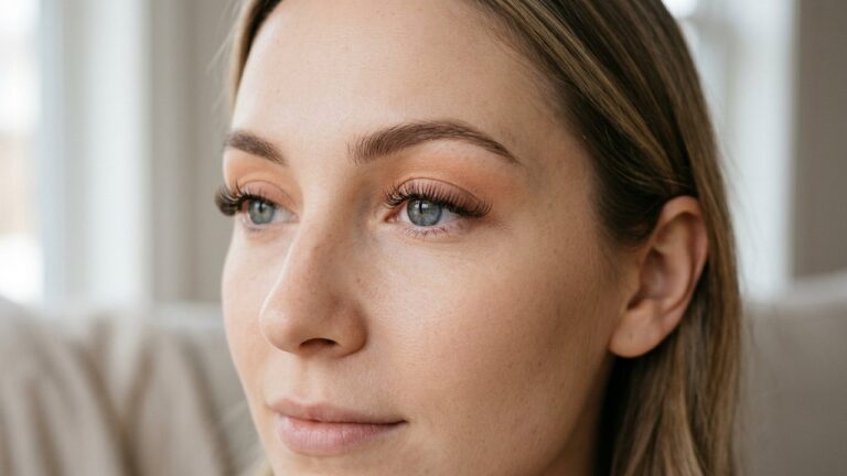 Extensions de cils appliquées sur un œil