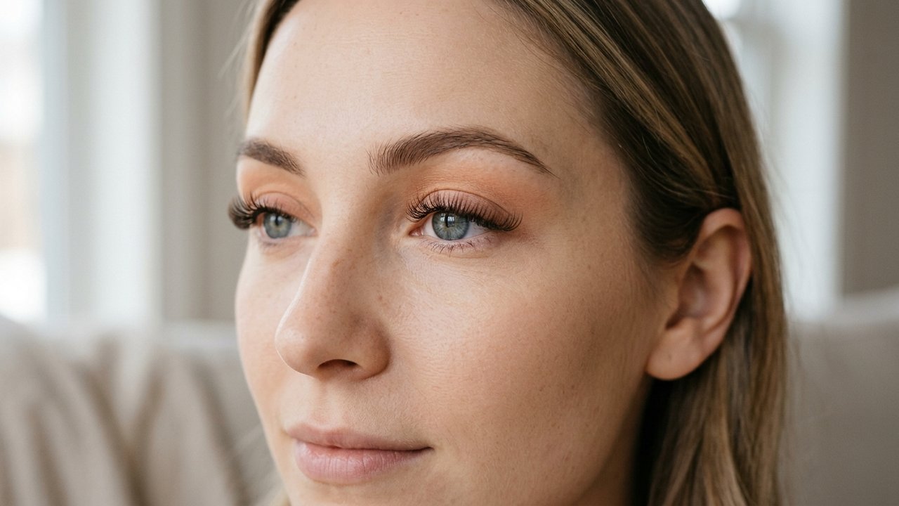 Extensions de cils appliquées sur un œil