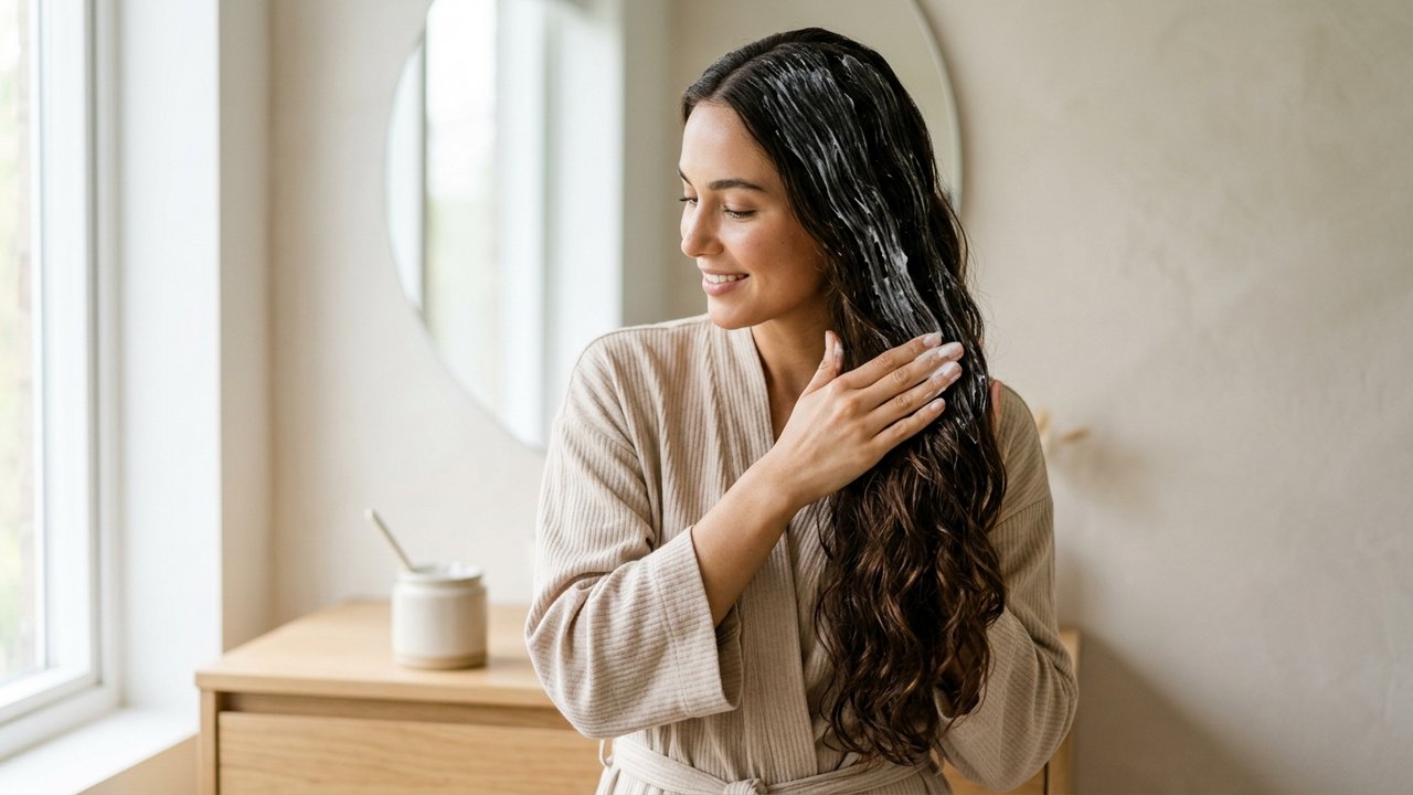 Application d'un masque d'entretien pour prolonger l'effet du lissage