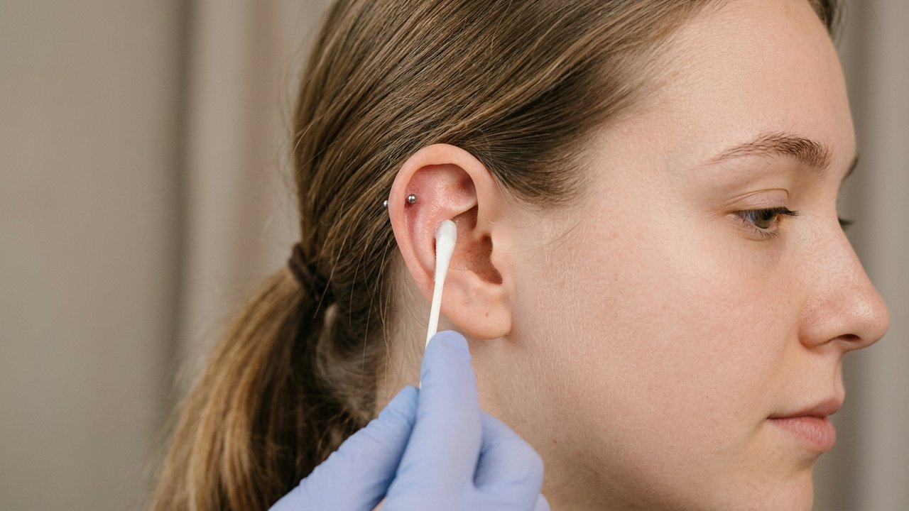 Nettoyage du perçage avec solution saline stérile