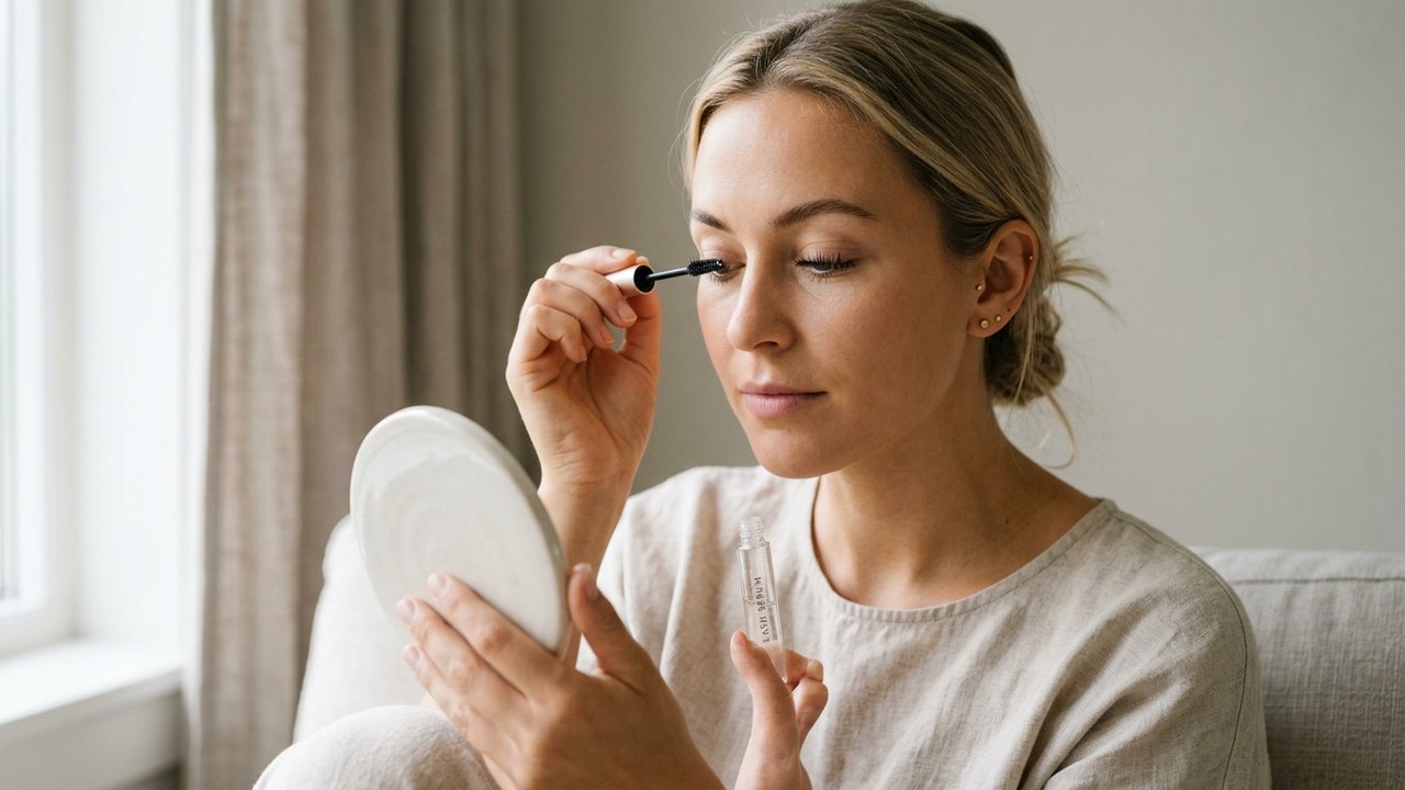 Soin des cils après un rehaussement : application de revitalisant