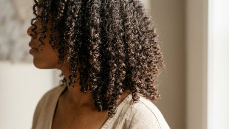 Cheveux crépus doux et hydratés avec brillance naturelle