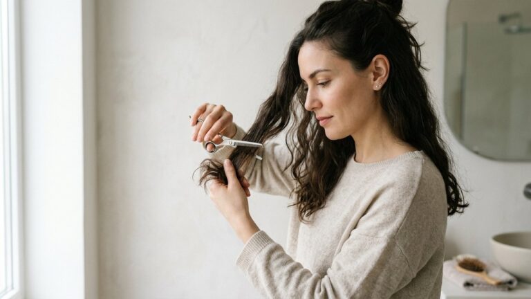 Utilisation de ciseaux sculpteurs pour désépaissir les cheveux