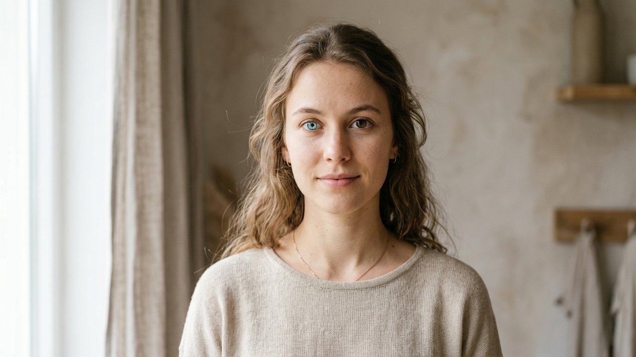Portrait montrant les yeux vairons caractéristiques avec deux iris de couleurs différentes