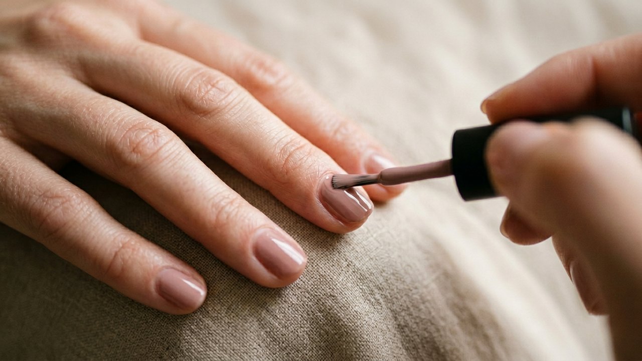 Application de vernis semi-permanent près de la cuticule et de la peau