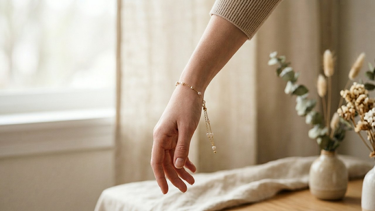 Bracelet qui tombe du poignet d'une femme