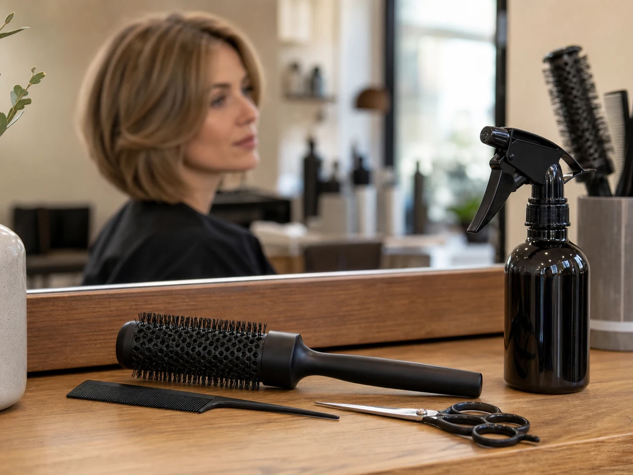 Brosses et accessoires pour coiffer un carré dégradé