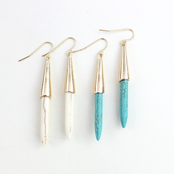 Boucles d'Oreilles Pendant Blanc 2