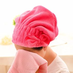 Bonnet séchage rapide Kawaii rose