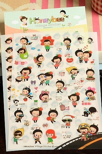Honeybee Village - 6 planches de stickers Kawaii 6