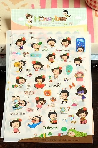 Honeybee Village - 6 planches de stickers Kawaii 7