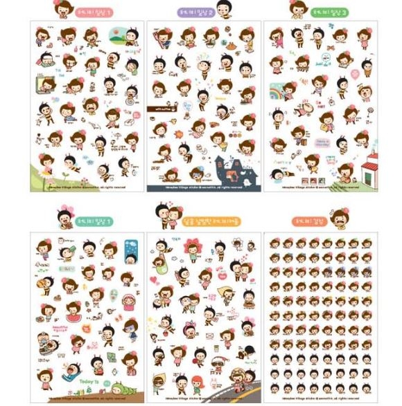 Honeybee Village - 6 planches de stickers Kawaii 5