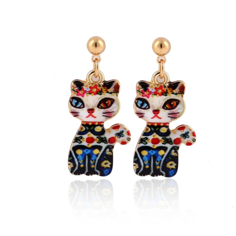 Boucles d'Oreilles Kawaii Chat