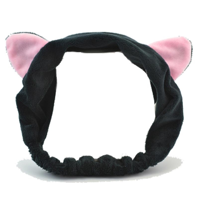 bandeau chat corée soin kawaii noir