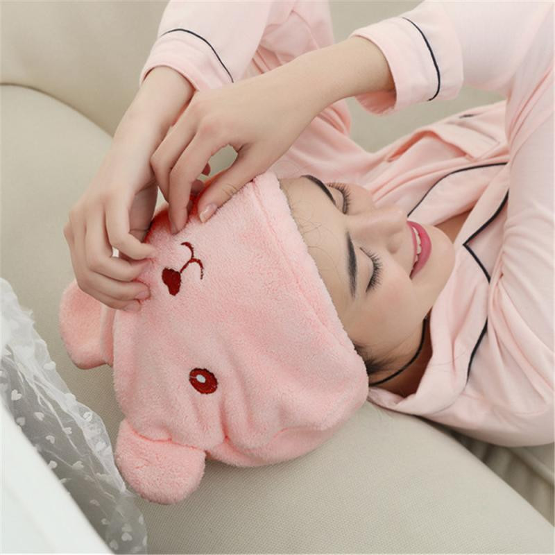 Bonnet séchage rapide Kawaii Ours rose 3