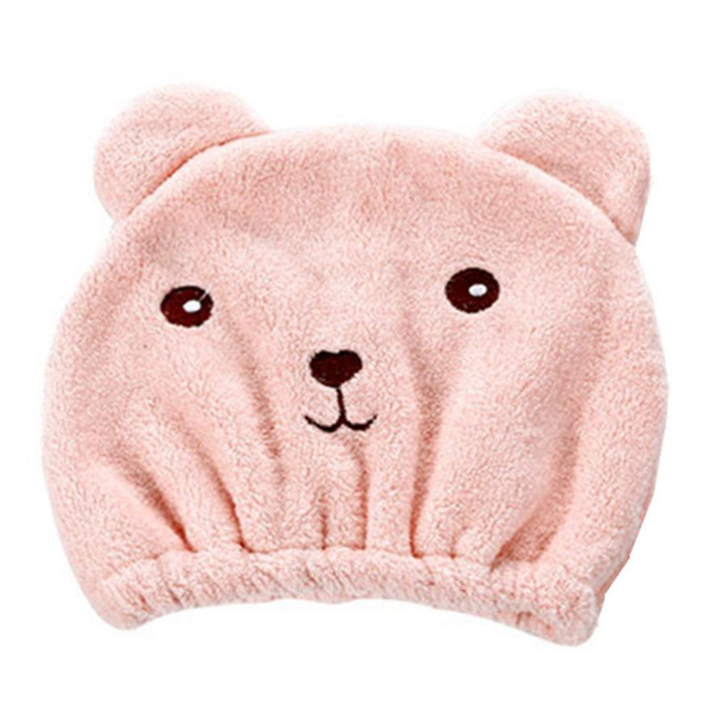 Bonnet séchage rapide Kawaii Ours rose 