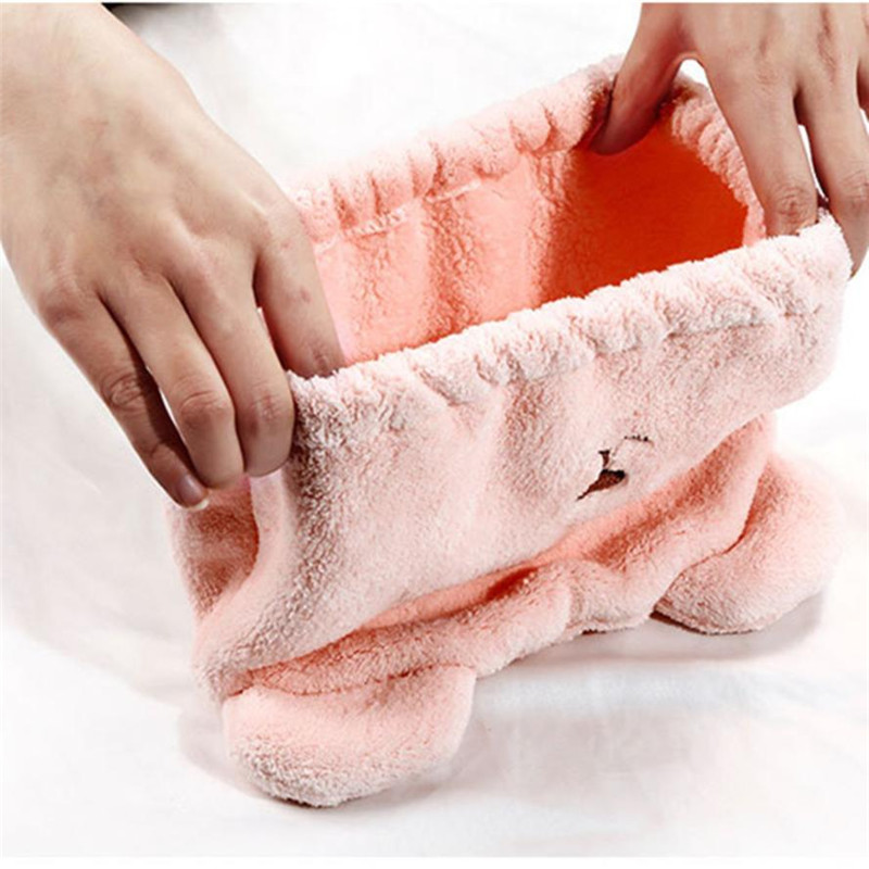 Bonnet séchage rapide Kawaii Ours rose 4