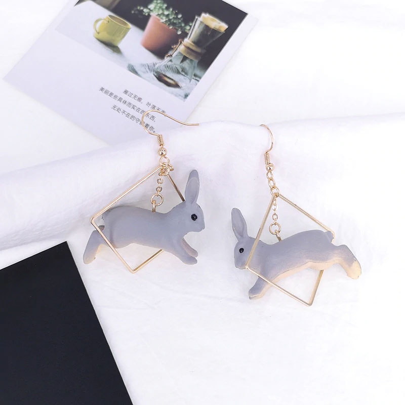 Boucles d'Oreilles Coréennes Lapin & Or