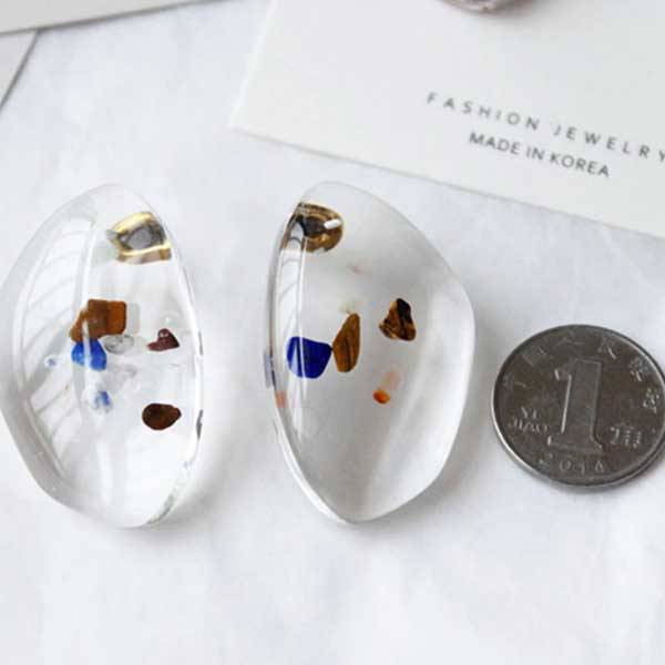 Boucles d'Oreilles Coréennes Transparente Pierre 5
