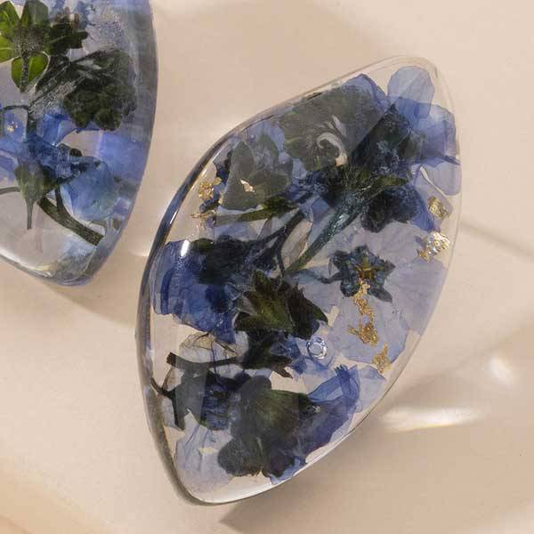 Boucles d'Oreilles Coréennes Transparente Fleur
