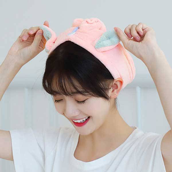 Bonnet séchage rapide Kawaii Lapin rose 