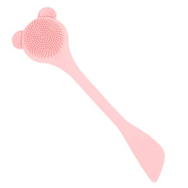 Brosse nettoyante visage et spatule minie rose