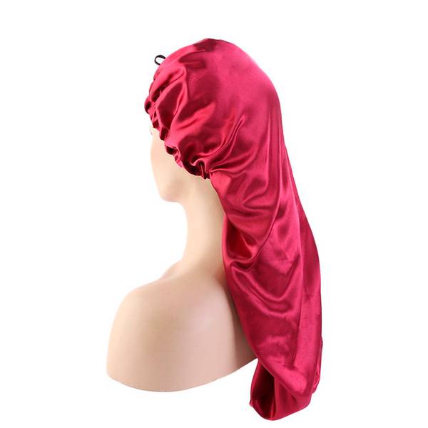 Bonnet de Nuit de protection cheveux en Satin blanc