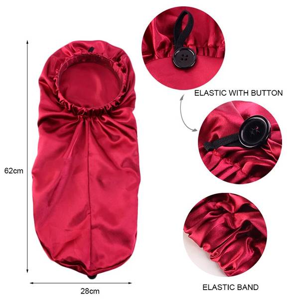 Bonnet de Nuit de protection cheveux en Satin blanc