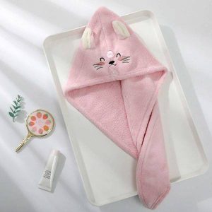 Bonnet séchage rapide Kawaii Lapin rose 3