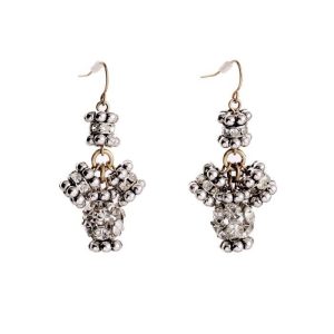 Boucles d'Oreilles Pendant Brillant Poire et Perle