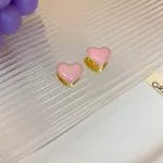 Boucles d'Oreilles Coréennes Coeur Rose