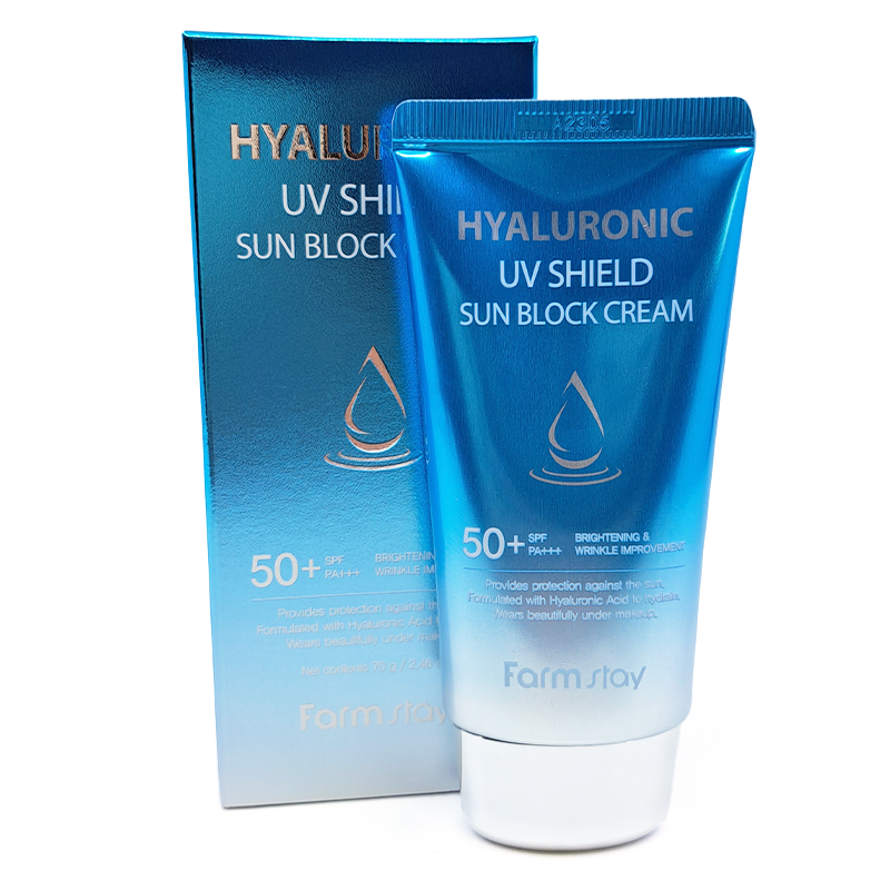 Crème solaire SPF50+ Hyaluronic UV Shield Sun Block Cream - FARM STAY 2
